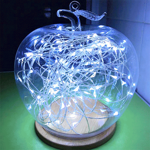 Batteridriven Ljusslinga / Led-slinga med wire 5meter - 50st kallvita lampor