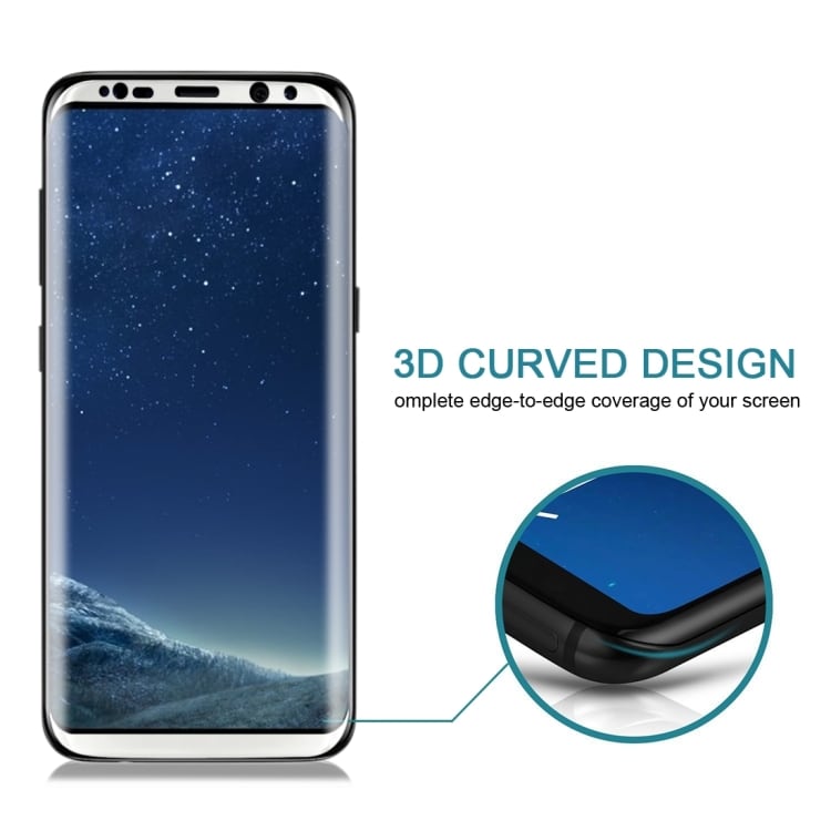 Böjt skärmskydd i härdat glas Samsung Galaxy S8 - Vit