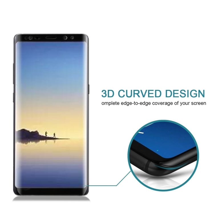 Böjt skärmskydd i härdat glas Samsung Galaxy Note 8 - Svart