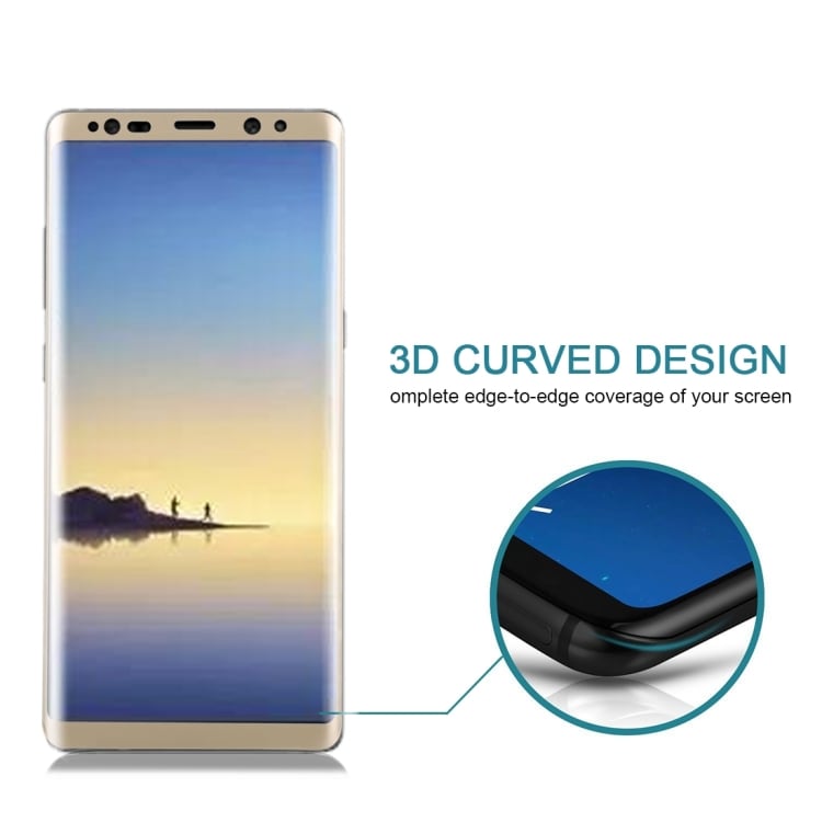 Böjt skärmskydd i härdat glas Samsung Galaxy Note 8 - Guld