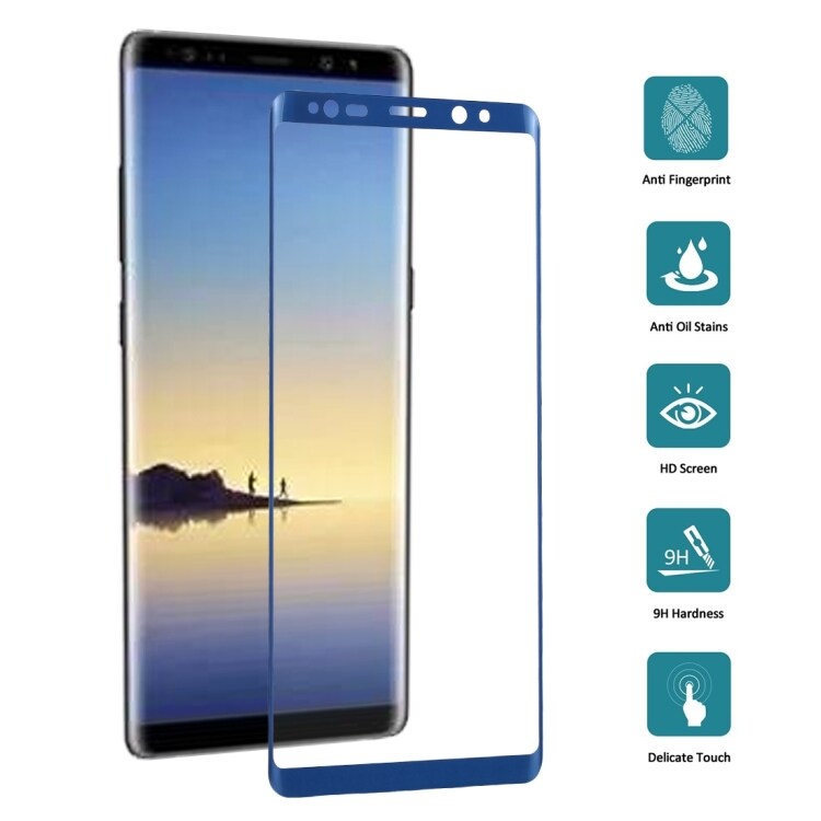 Böjt skärmskydd i härdat glas Samsung Galaxy Note 8 - Blå