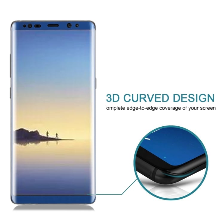 Böjt skärmskydd i härdat glas Samsung Galaxy Note 8 - Blå