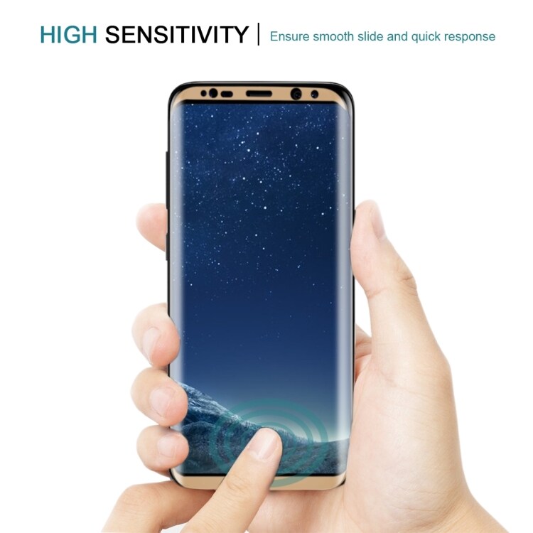 Böjt skärmskydd i härdat glas Samsung Galaxy S8+ Guld