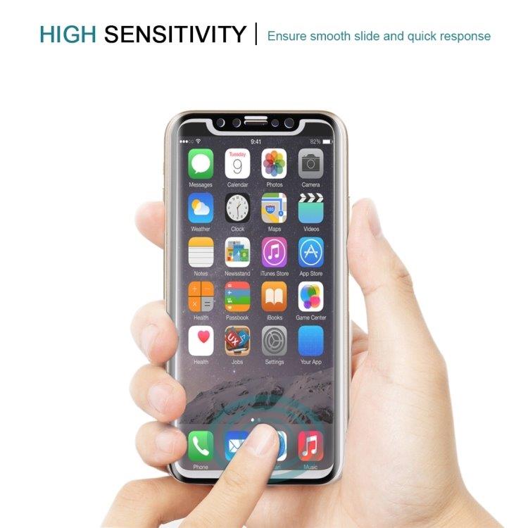 Full skärmskydd i härdat glas iPhone X - Svart färg