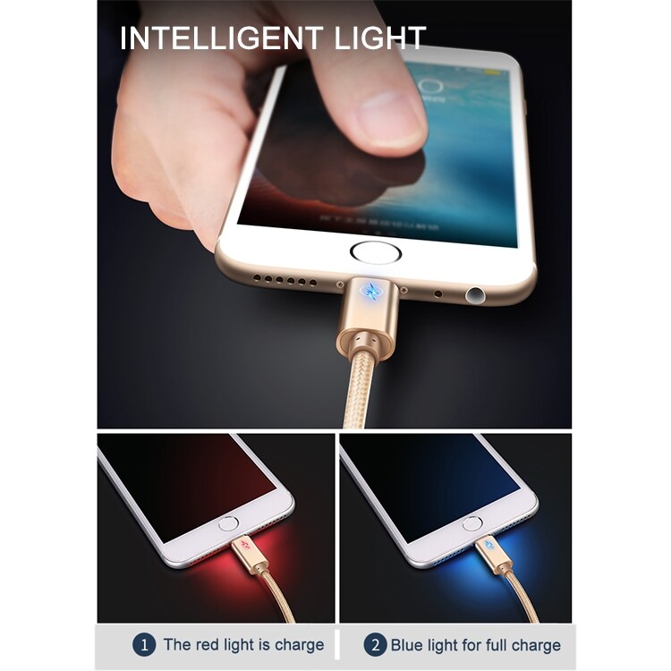 JOYROOM Intelligent LED belyst Laddkabel iPhone X / iPhone 8 / iPhone 7  / iPhone 6 / iPad