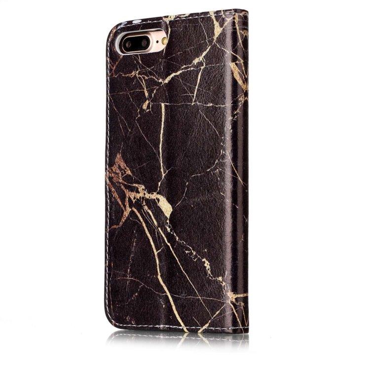 Svart Marmor Plånbok iPhone 8 Plus & 7 Plus