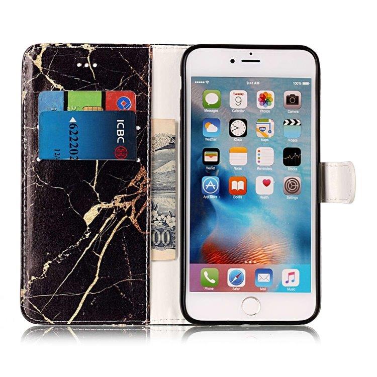 Svart Marmor Plånbok iPhone 8 Plus & 7 Plus