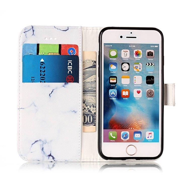 Vit Marmor Plånboksfodral iPhone 7 / 8 / SE 2020