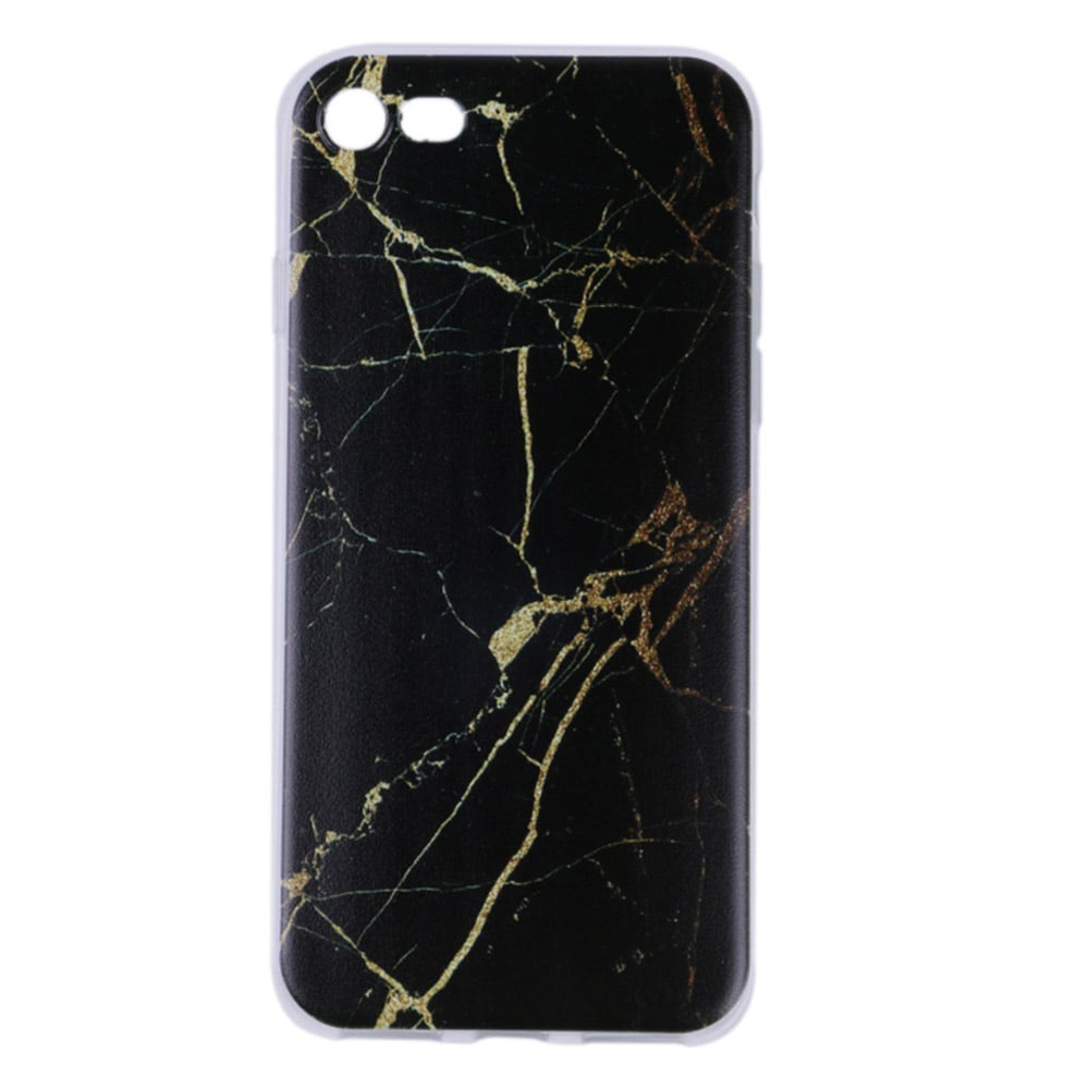 Bakskal Marmor iPhone 8 Plus - Svart/Guld