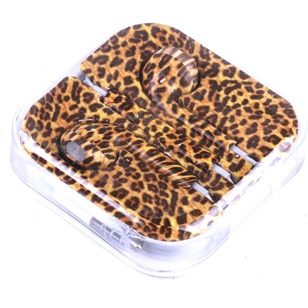Earpods Leopard - hörlurar med färgglatt mönster