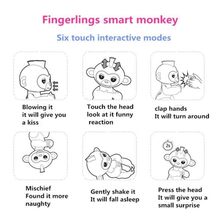 Grön Happy Finger Monkey - Baby Apa