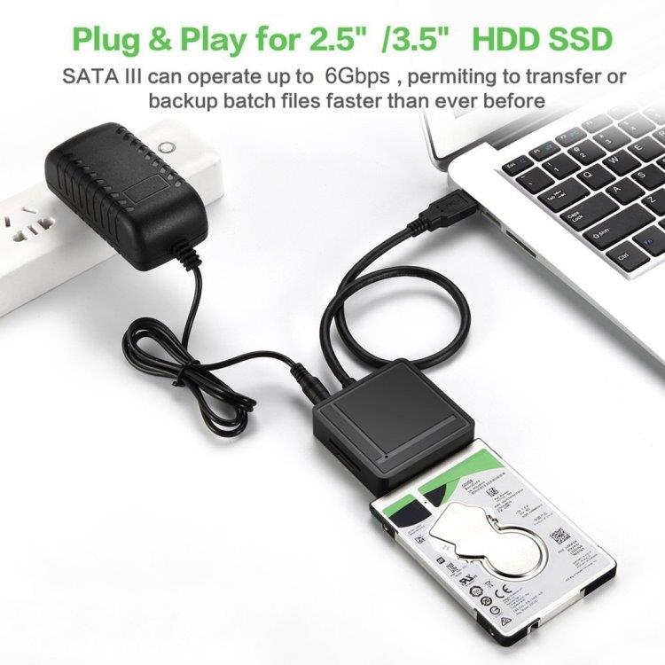 Hårddisk adapter USB-C Typ C till SATA 3.0 + 2 USB 3.0 + Kortläsare