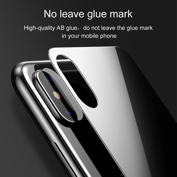 Glasskydd baksida iPhone X/XS - Svart