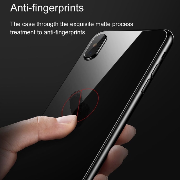 Glasskydd baksida iPhone X/XS - Svart