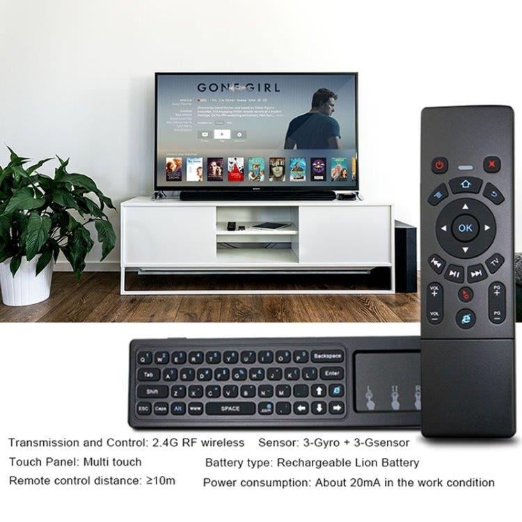Air mouse 2.4GHz med trådlöst tangentbord med touchpad – IR-inlärning