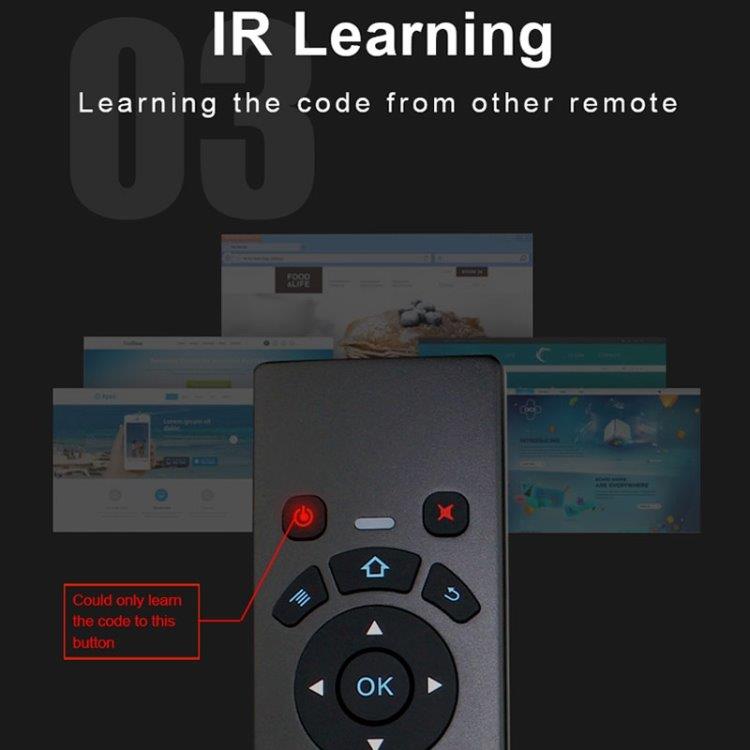 Air mouse 2.4GHz med trådlöst tangentbord med touchpad – IR-inlärning
