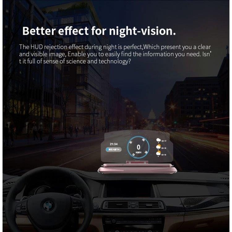 Universal HUD – reflektions-skärm och hållare för mobil eller GPS i framrutan