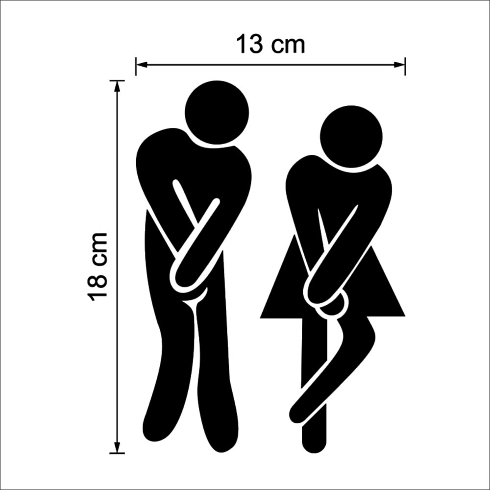 Toalettskylt / WC-skylt med självhäftande tejp