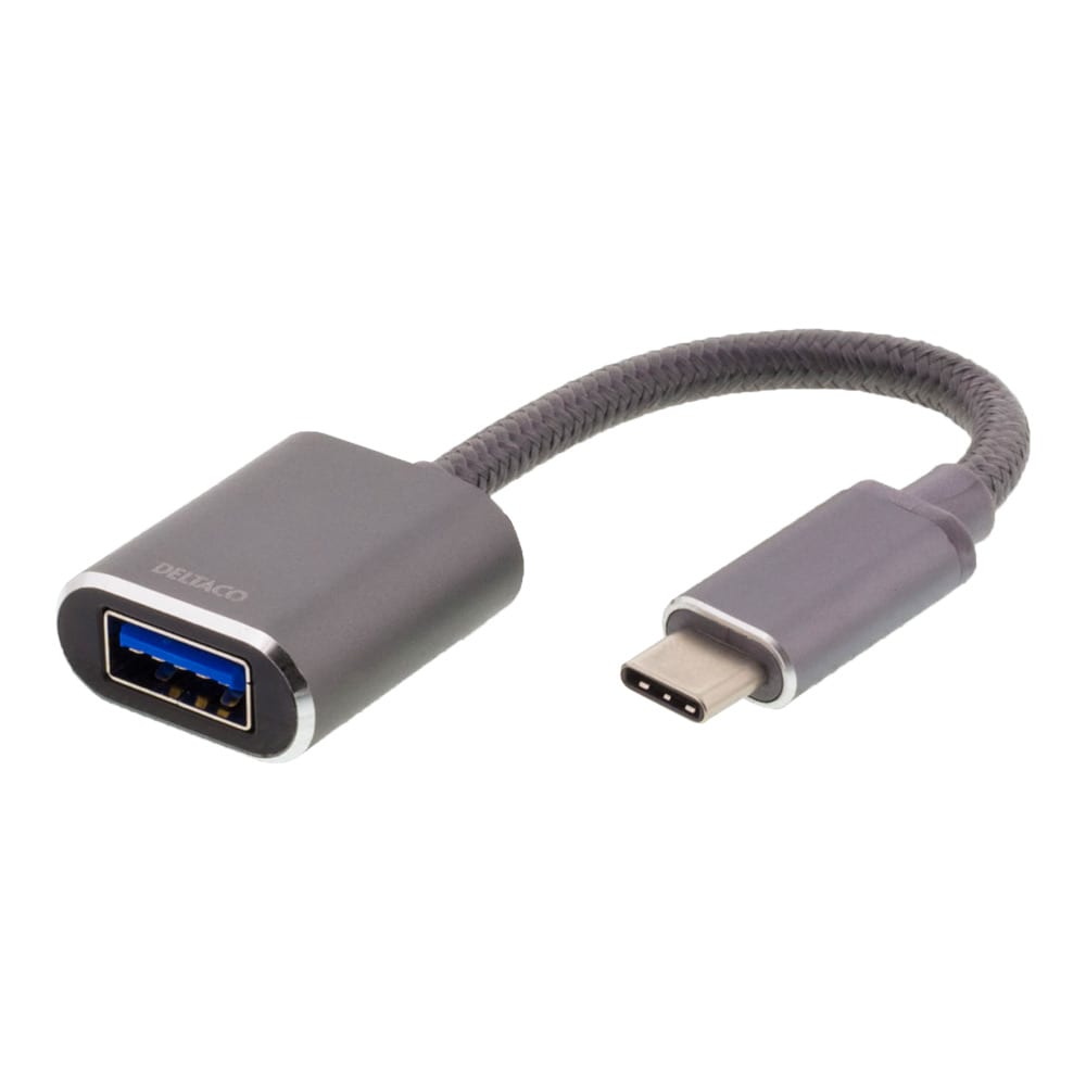 USB-C 3.1 till USB-A OTG adapter, rymdgrå