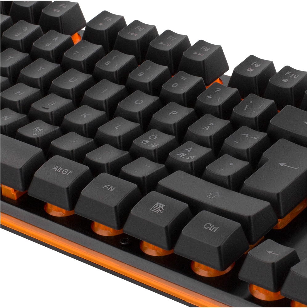 GAMING tangentbord, membranbrytare, nordisk, orange belysning