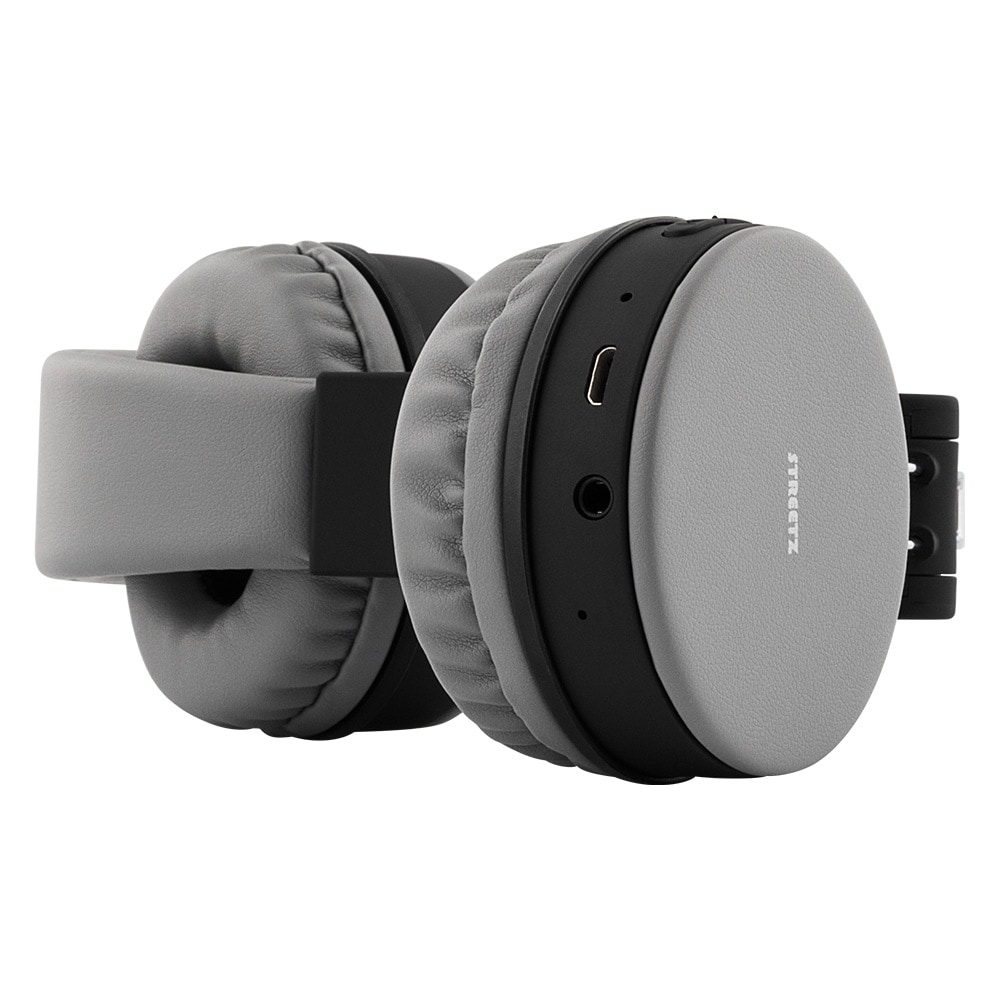 STREETZ hopfällbara Bluetooth-hörlurar med mikrofon - Svart/Grå