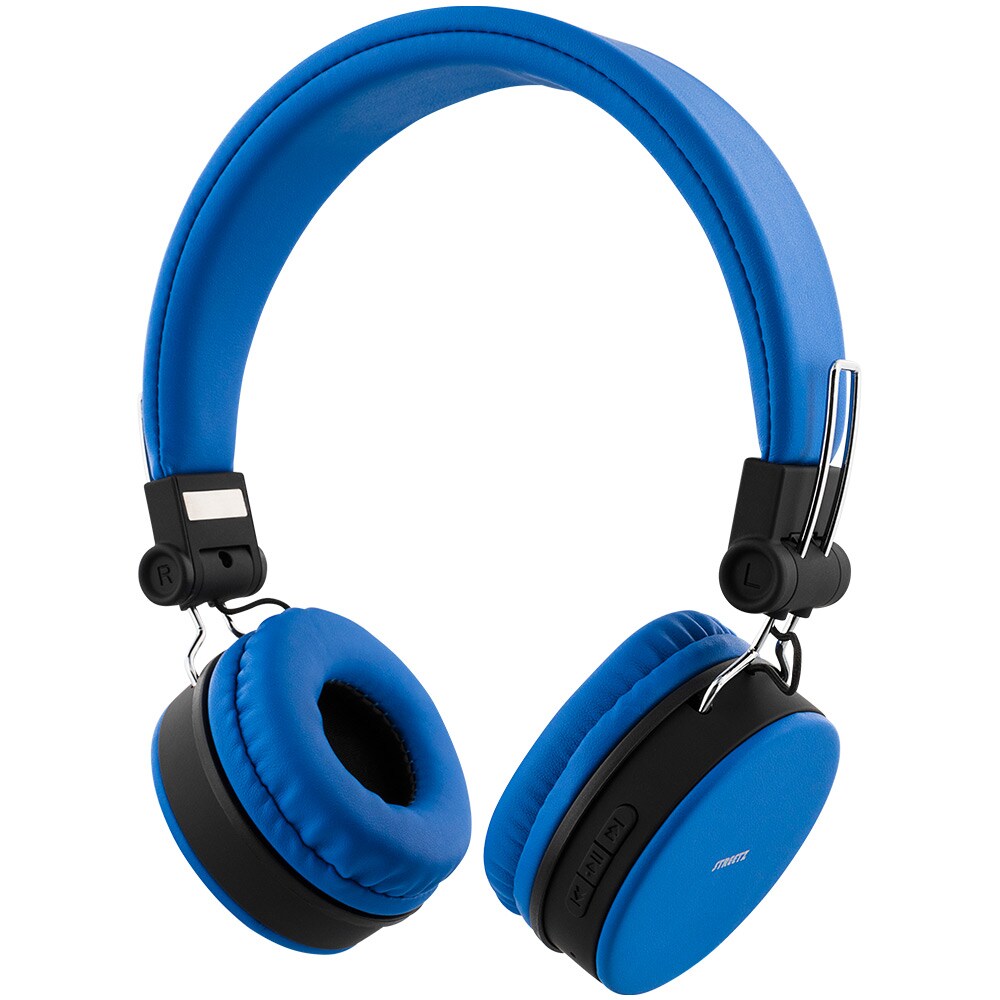 STREETZ hopfällbara Bluetooth-hörlurar med mikrofon Blå