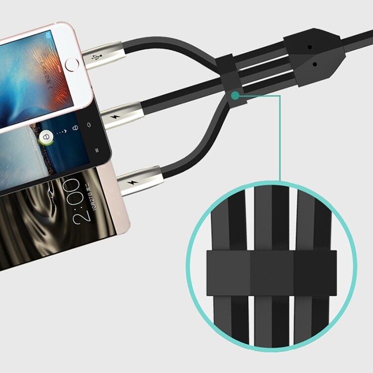 Laddkabel 3 in 1 - iPhone / Micro-usb / USB Typ-C - Vit