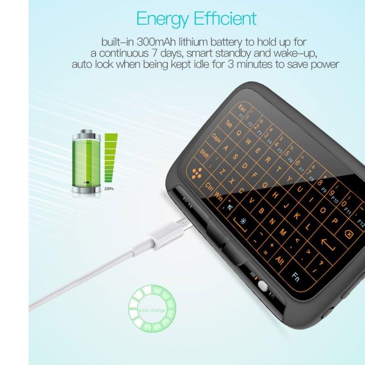 Trådlöst Mini Tangentbord med Full Touchpad & Justerbar belysning