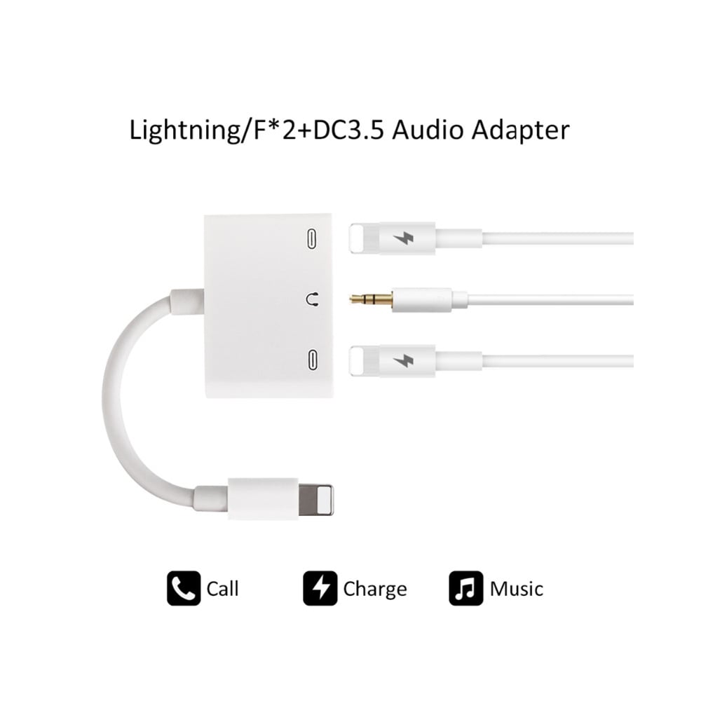 Lightning till 3,5mm + 2xLlightning till iPhone & iPad
