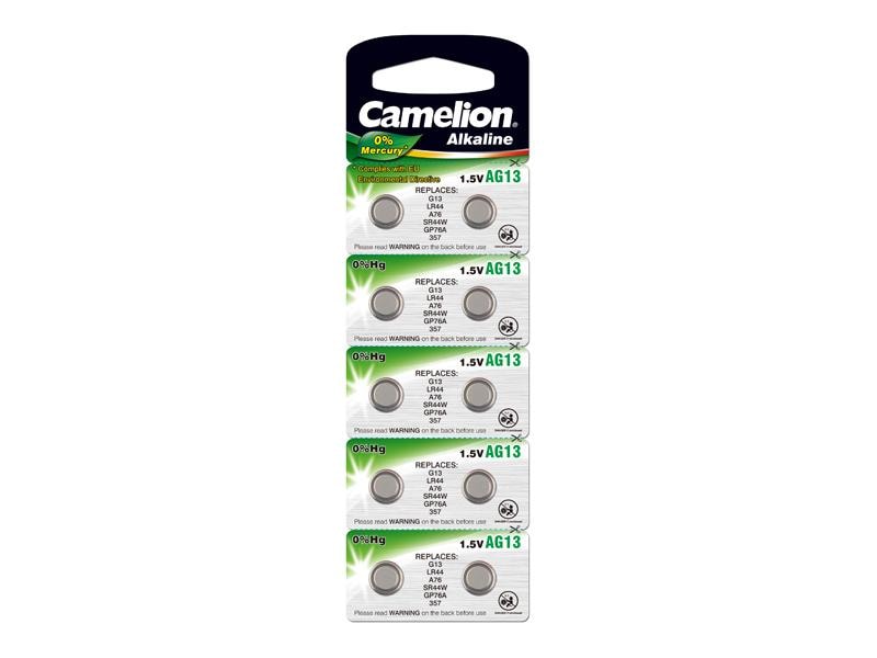 Camelion Knappcell Batterier AG13 / SR44 / 1166A / LR44 - 10 pack
