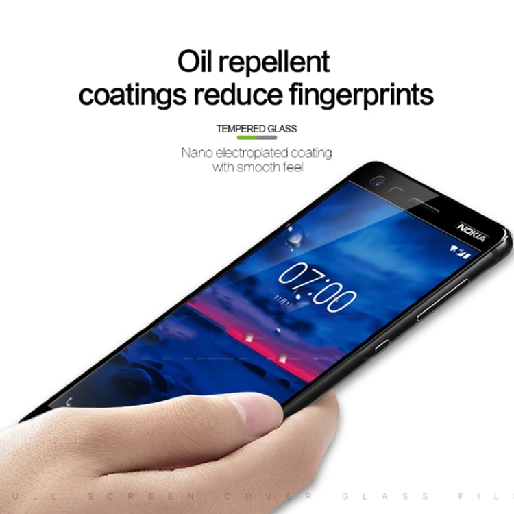 Skärmskydd / displayskydd i härdat glas för Nokia 2 - Fullskärmsskydd