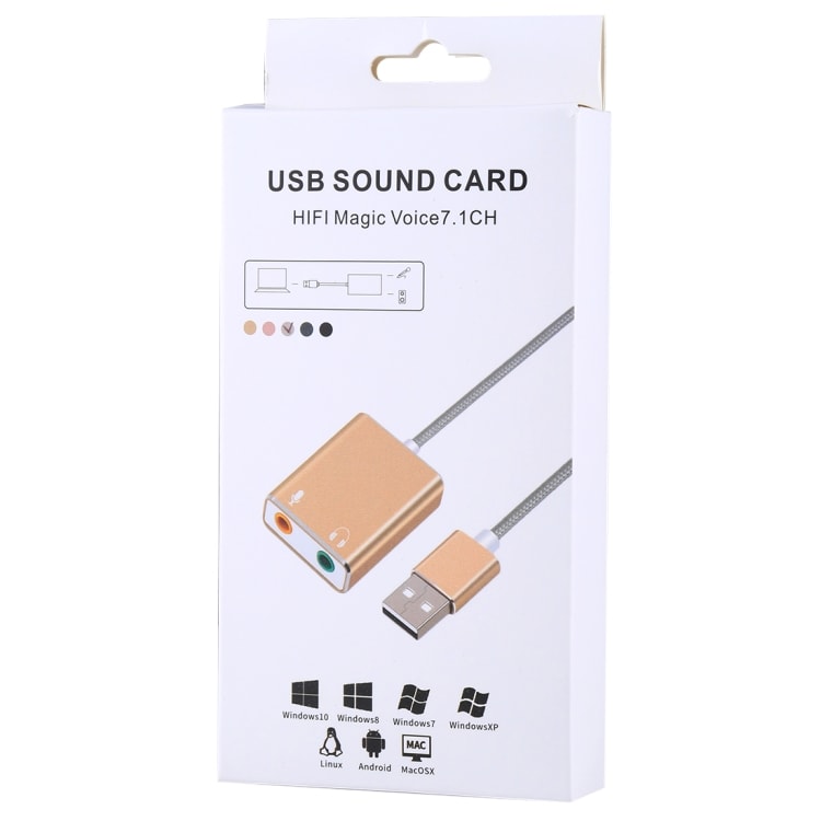 USB Ljudkort med Hörluringång och mikrofon uttag
