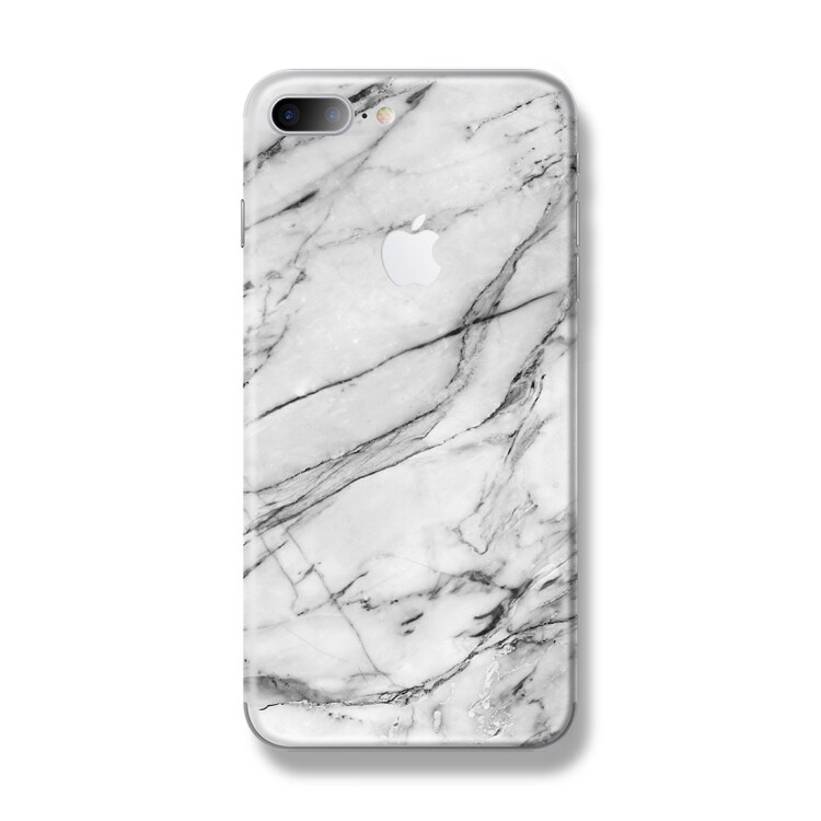 Marmor-dekal / skin-sticker för iPhone 7 Plus – Vit