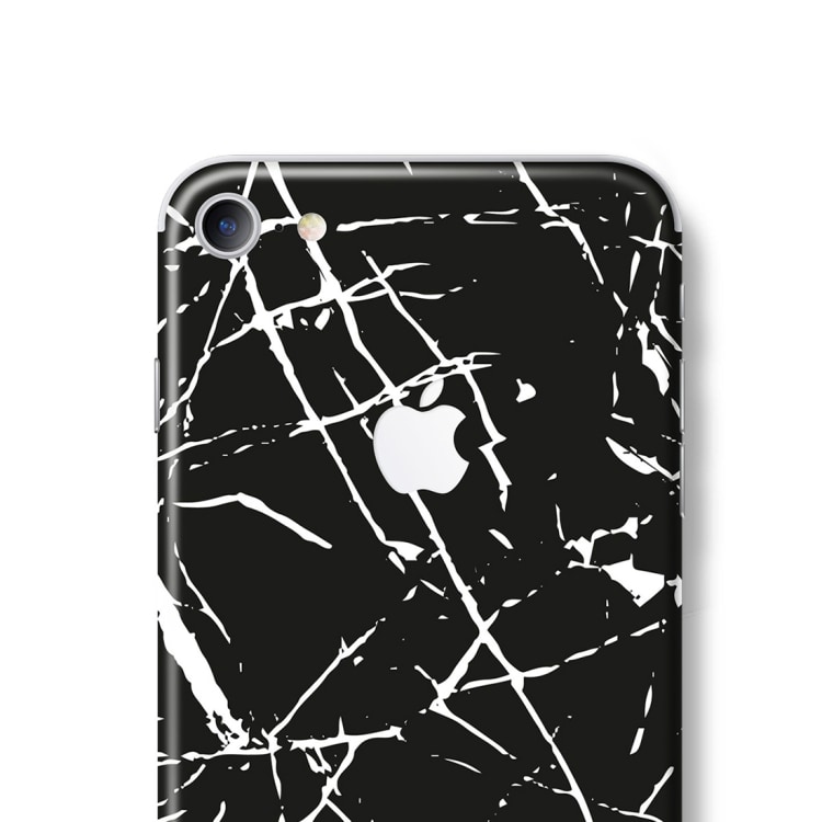 Marmor-dekal / skin-sticker för iphone 7 – Svart