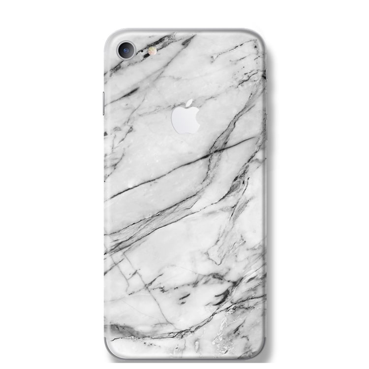 Marmor-dekal / skin-sticker iphone 7 – Vit