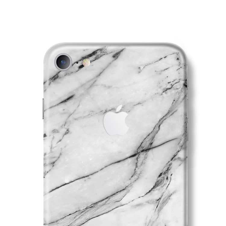 Marmor-dekal / skin-sticker iphone 7 – Vit