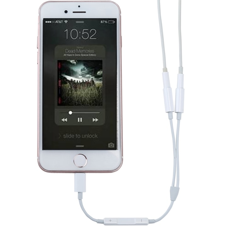 Ljudadapter iPhone - Dubbla hörlursuttag