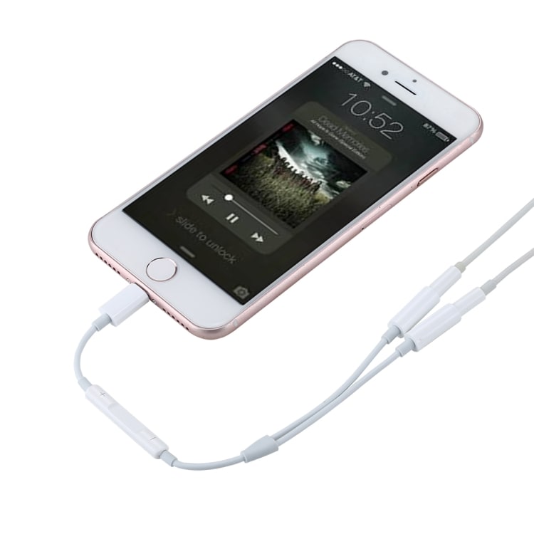 Ljudadapter iPhone - Dubbla hörlursuttag