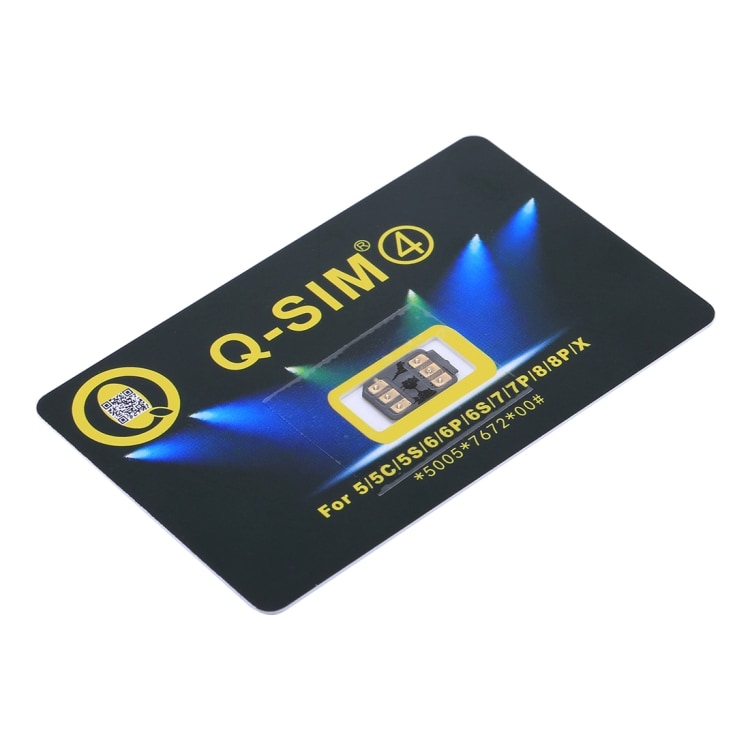 Q-SIM 4 Upplåsningskort för iPhone X / 8 / 7 /6