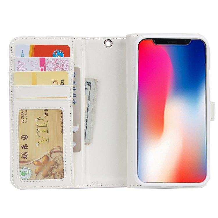 Plånboksfodral med magnetskal iPhone X - Dragkedja, kortuttag och rem