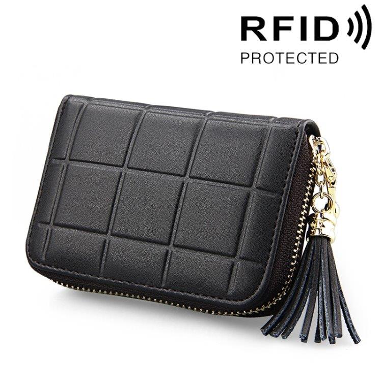 RFID Plånbok / Damväska med dragkedja - 15 fack för kort