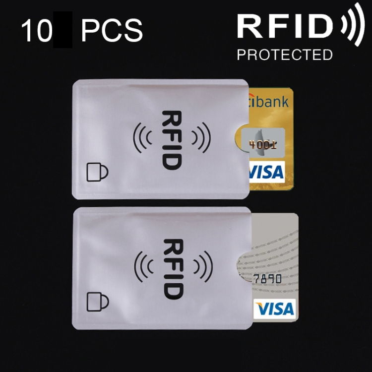 RFID 10-Pack kortskydd för kreditkort - Aluminium