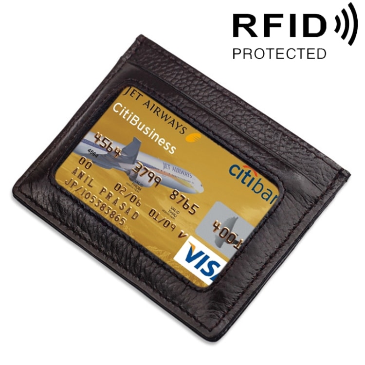 Kontokortshållare i PU Läder med RFID skydd