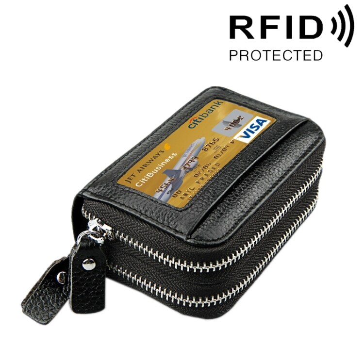 RFID Handväska i äkta skinn