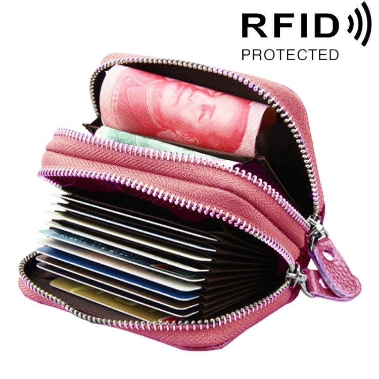 Rosa Plånbok med RFID skydd - Många fack