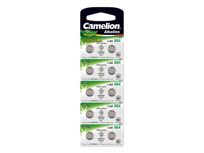 Camelion AG4 / 376 / 377 / LR66 Knappcellsbatteri 10-pack