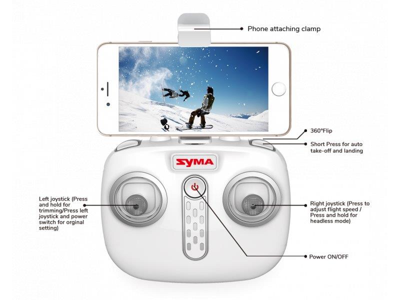 Drönare SYMA X22W 2.4G med Gyro och Kamera - Vit