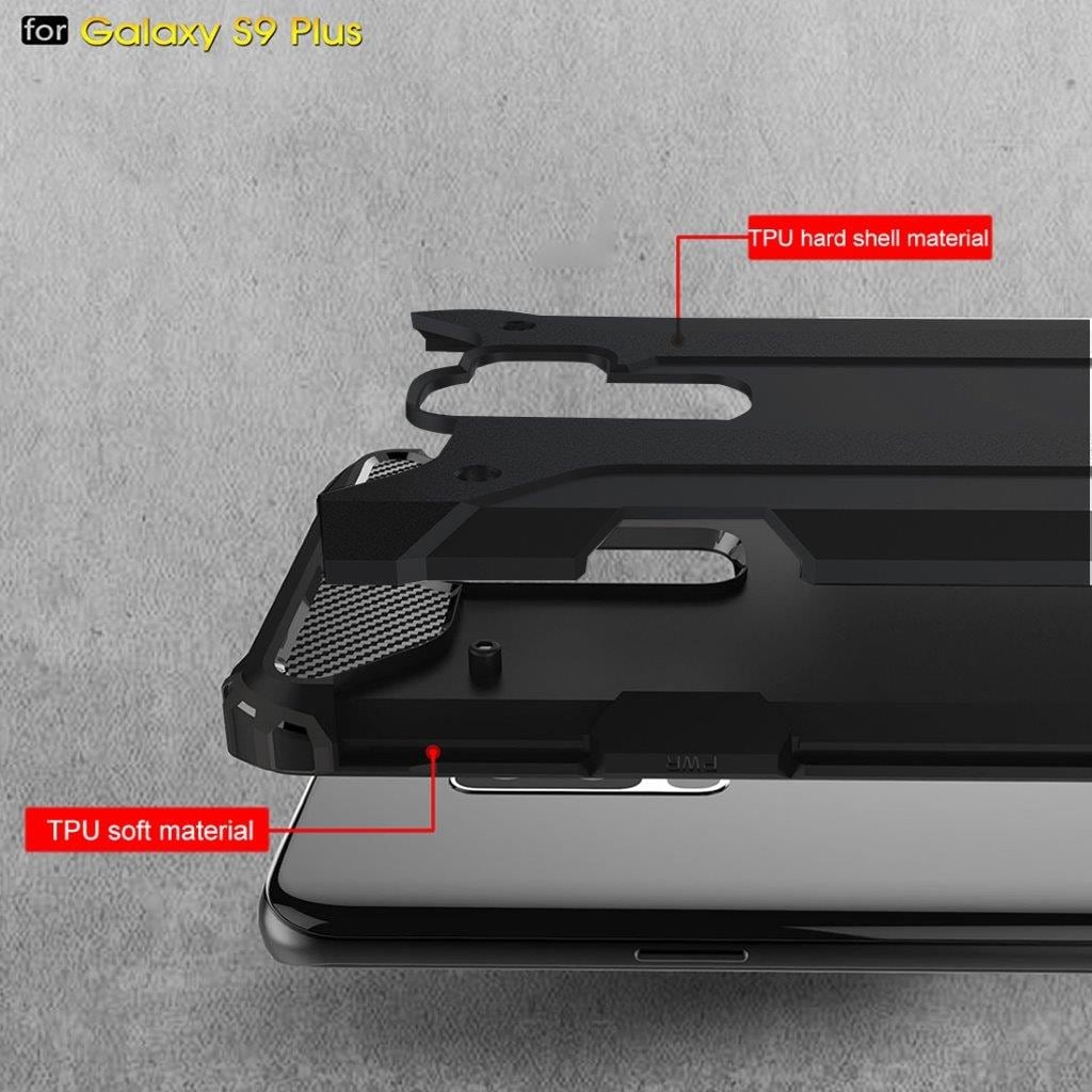 Shockproof-skal / mobilfodral för Samsung Galaxy S9 Plus - Svart