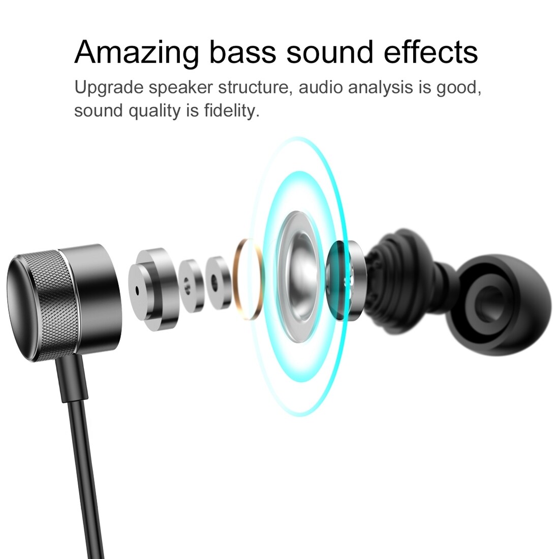 Baseus Encok In-Ear hörlurar med fjärrstyrning och vinklingsbar snäckor