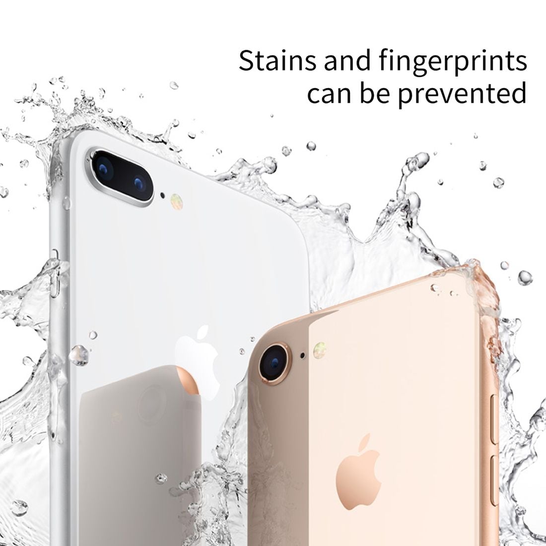 Baseus skärmskydd / baksides-skydd i Härdat Glas för iPhone 8 - Guld